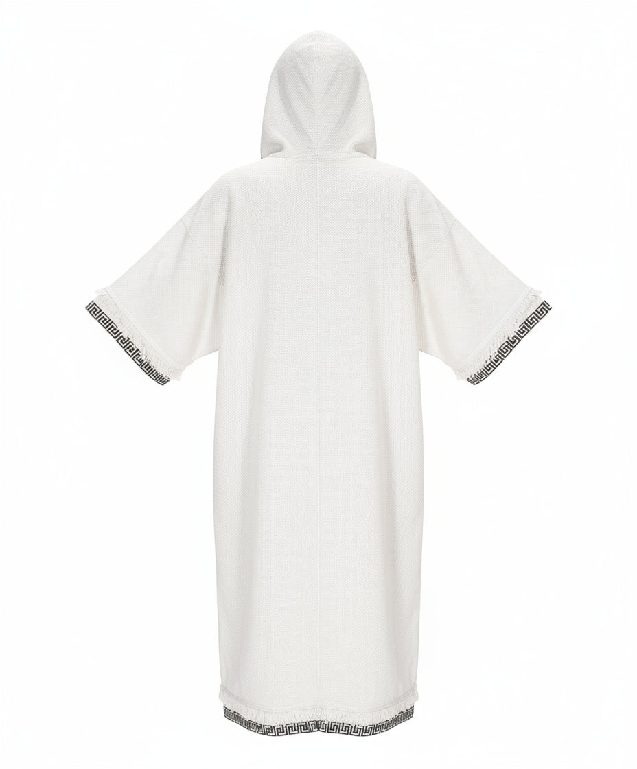 Yoake Ash White Hoodie Kimono
