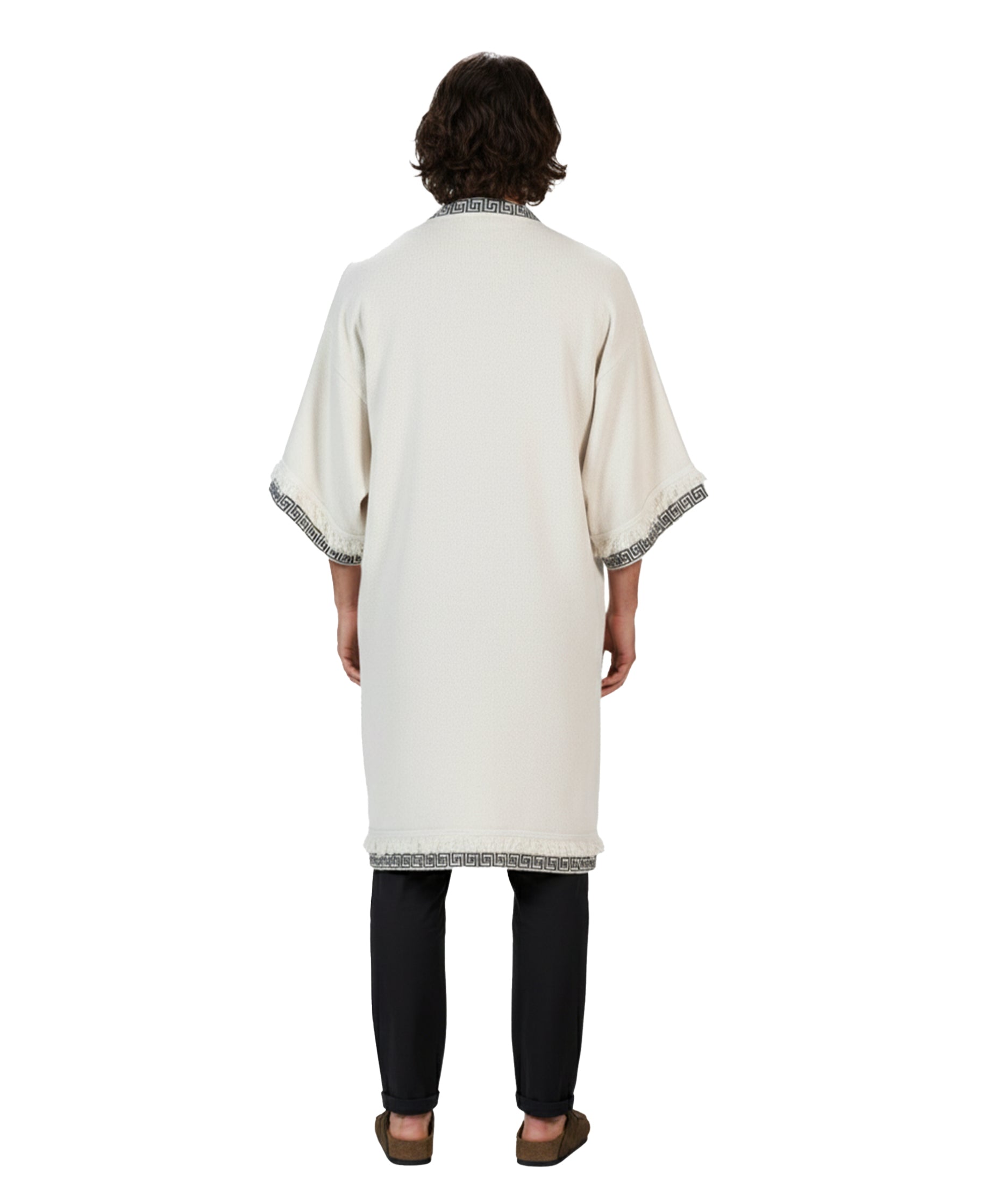 Yoake Ash White Cape Kimono