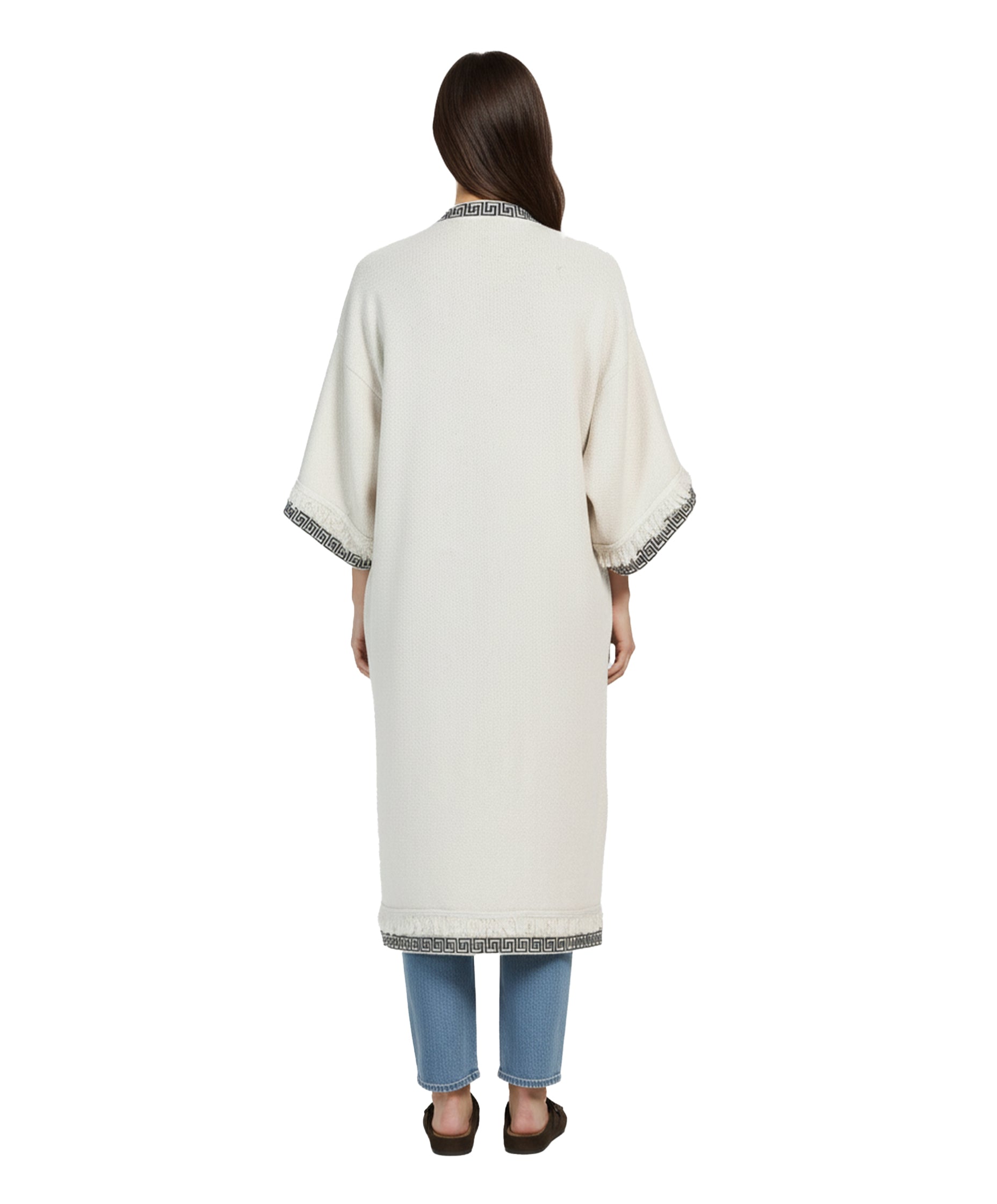 Yoake Ash White Cape Kimono