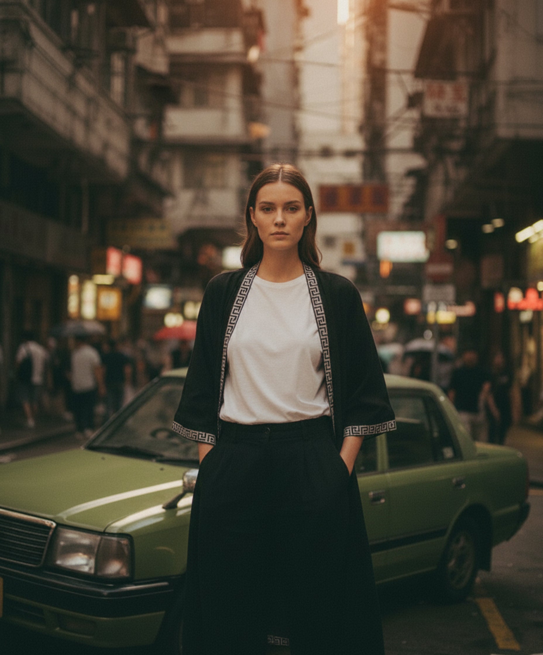 Yoru Black Cape Kimono