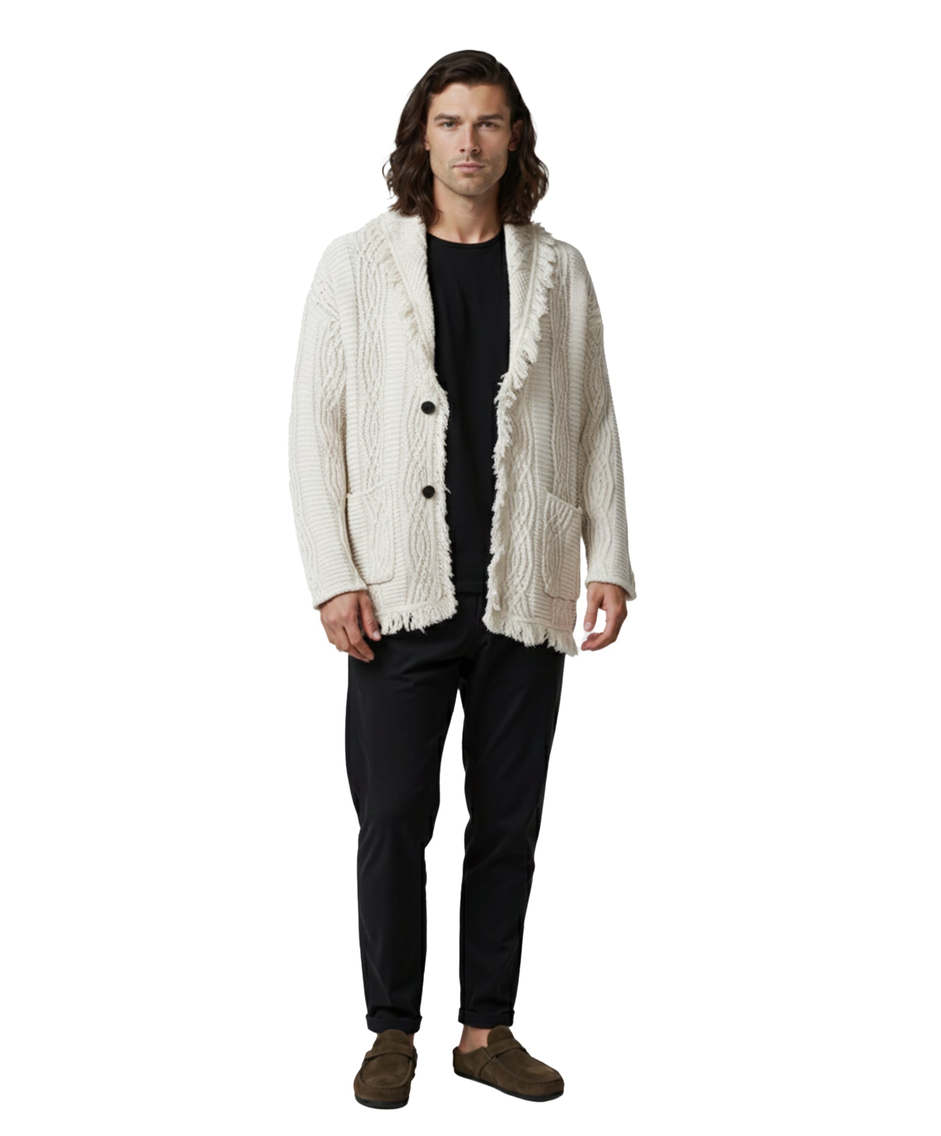 Solstice Ash White V-Neck Heritage Cardigan