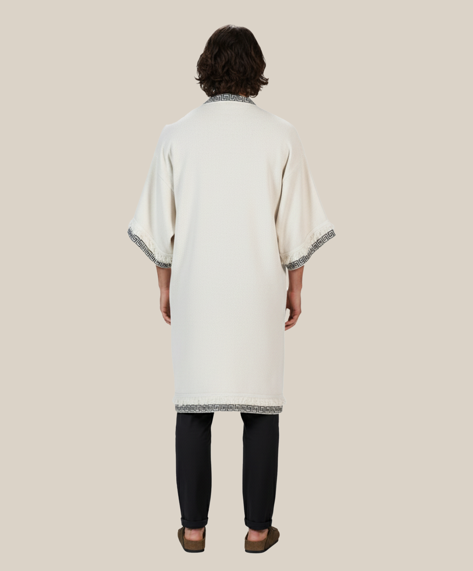 Yoake Ash White Cape Kimono