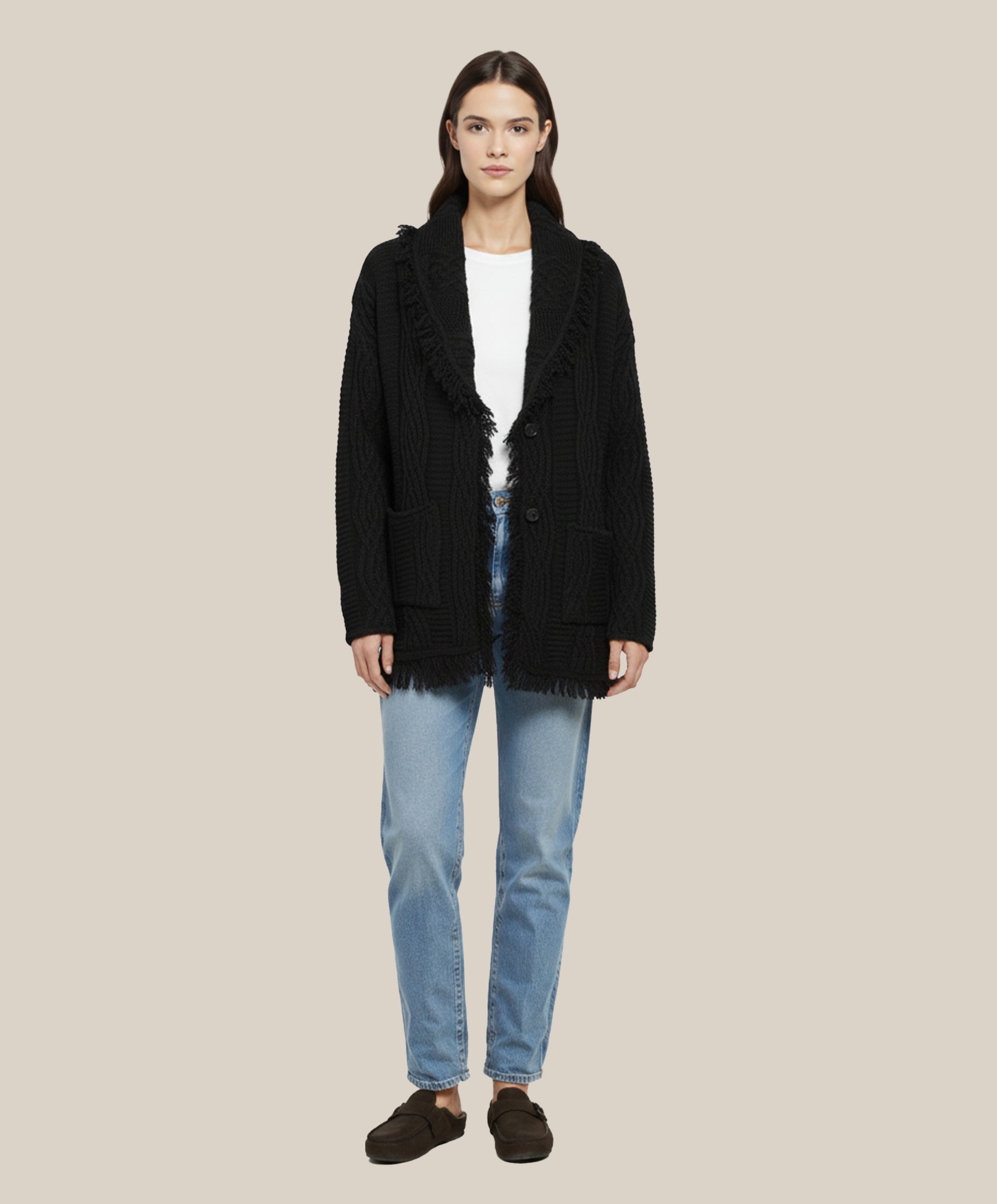 Equinox Black V-Neck Heritage Cardigan