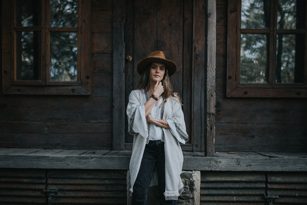 Yoake Kimono With Hoodie