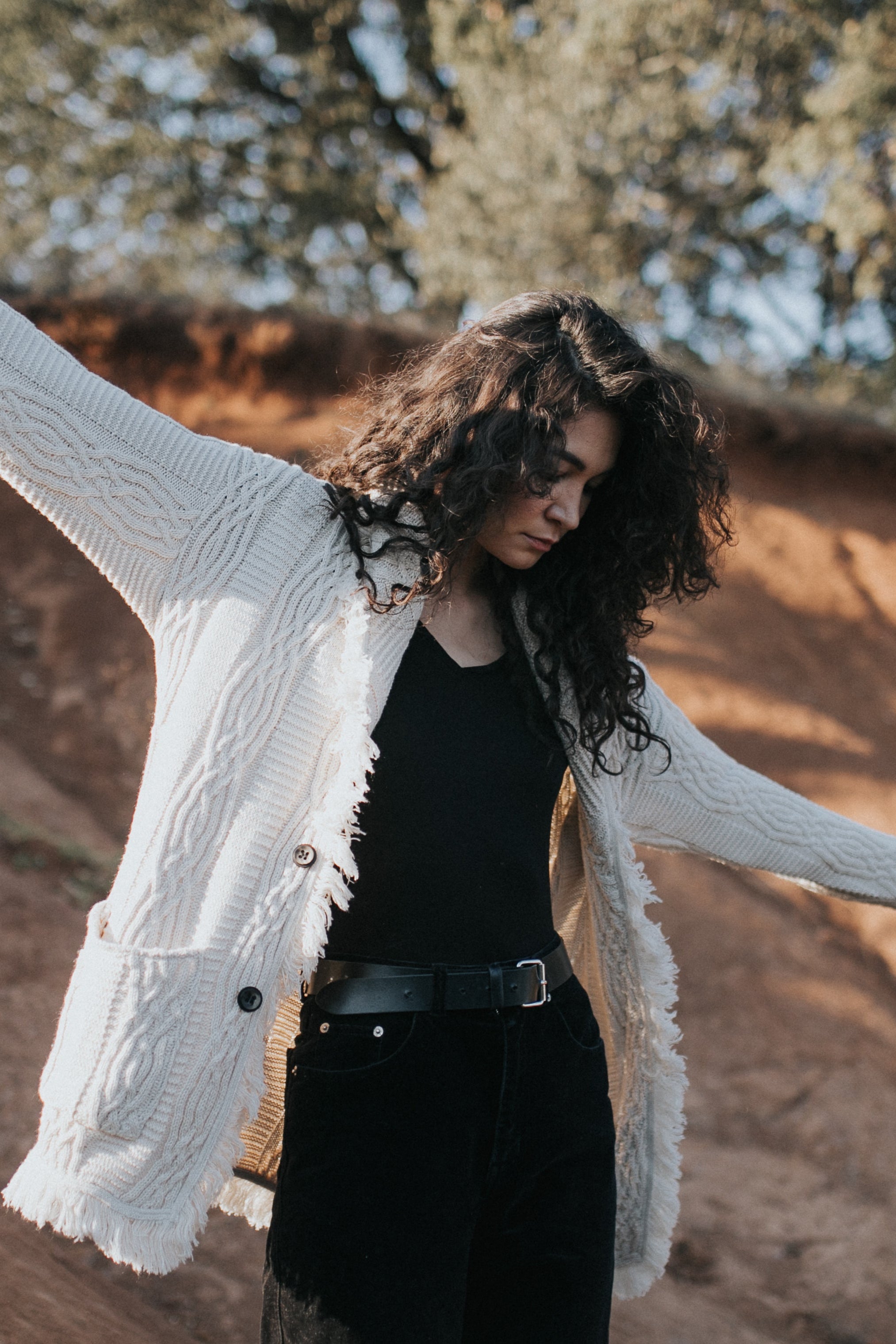 Solstice Ash White V-Neck Heritage Cardigan