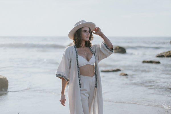 Yoake Kimono With Hoodie