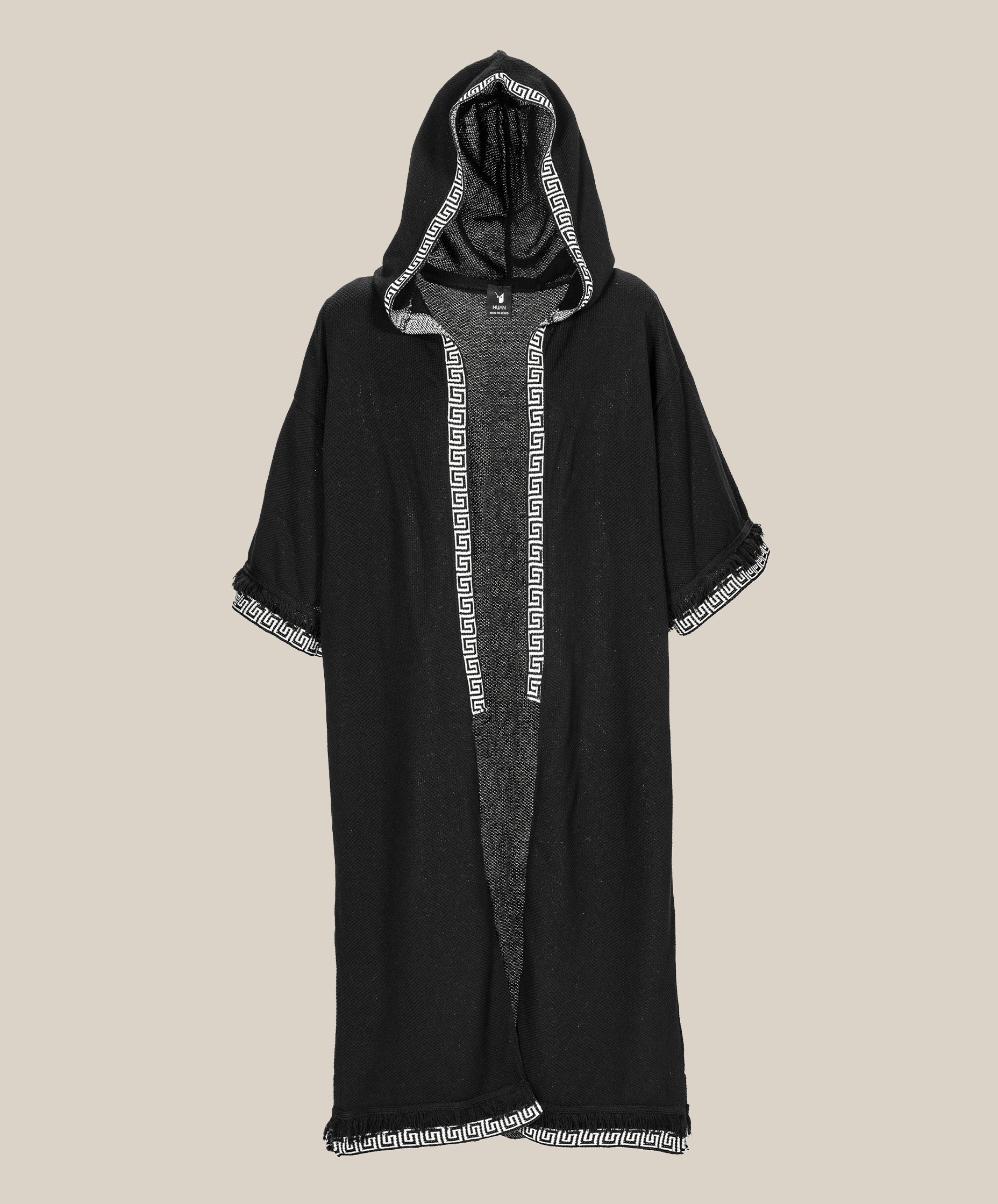 Yoru Black Hoodie Kimono