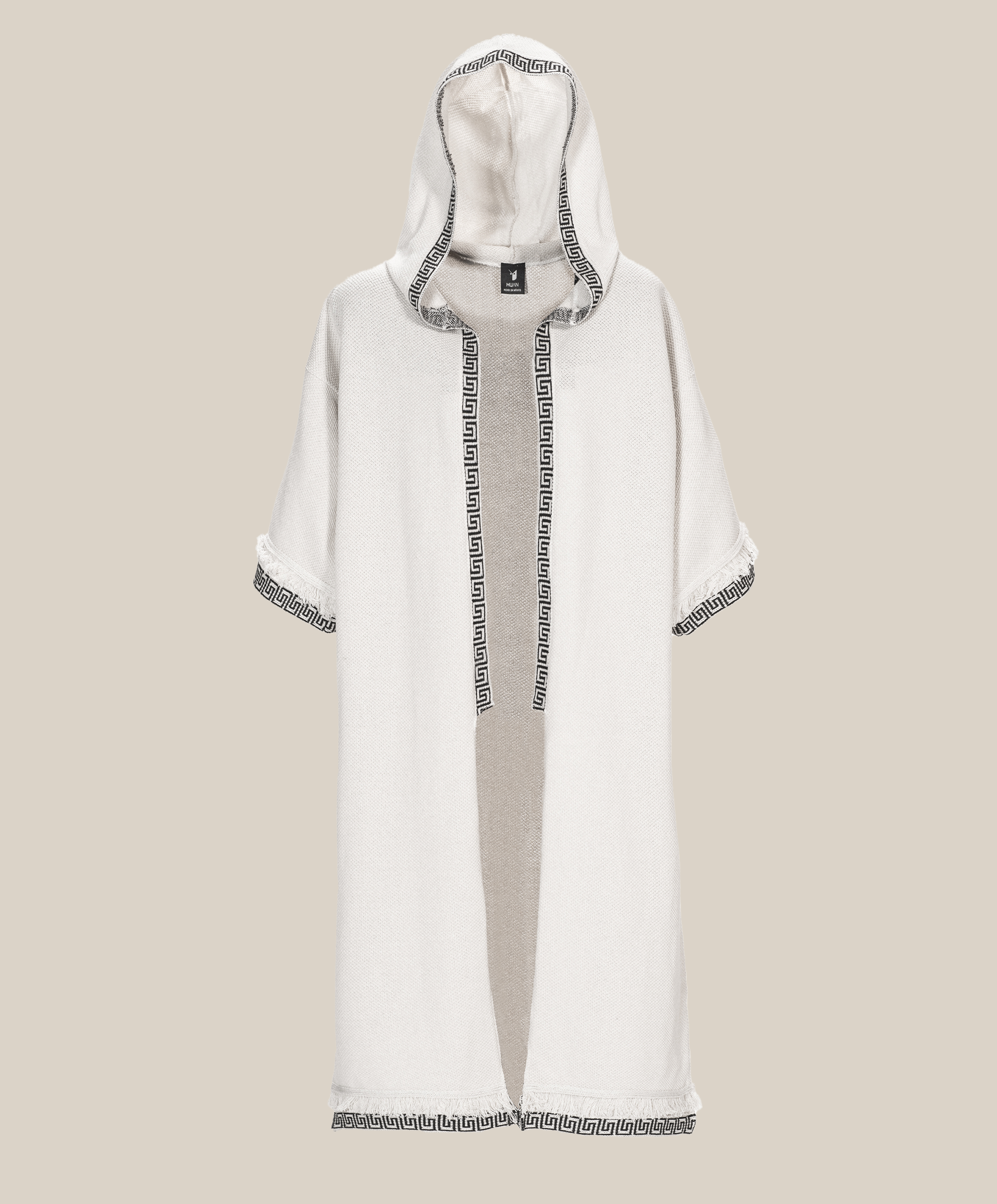 Yoake Ash White Hoodie Kimono