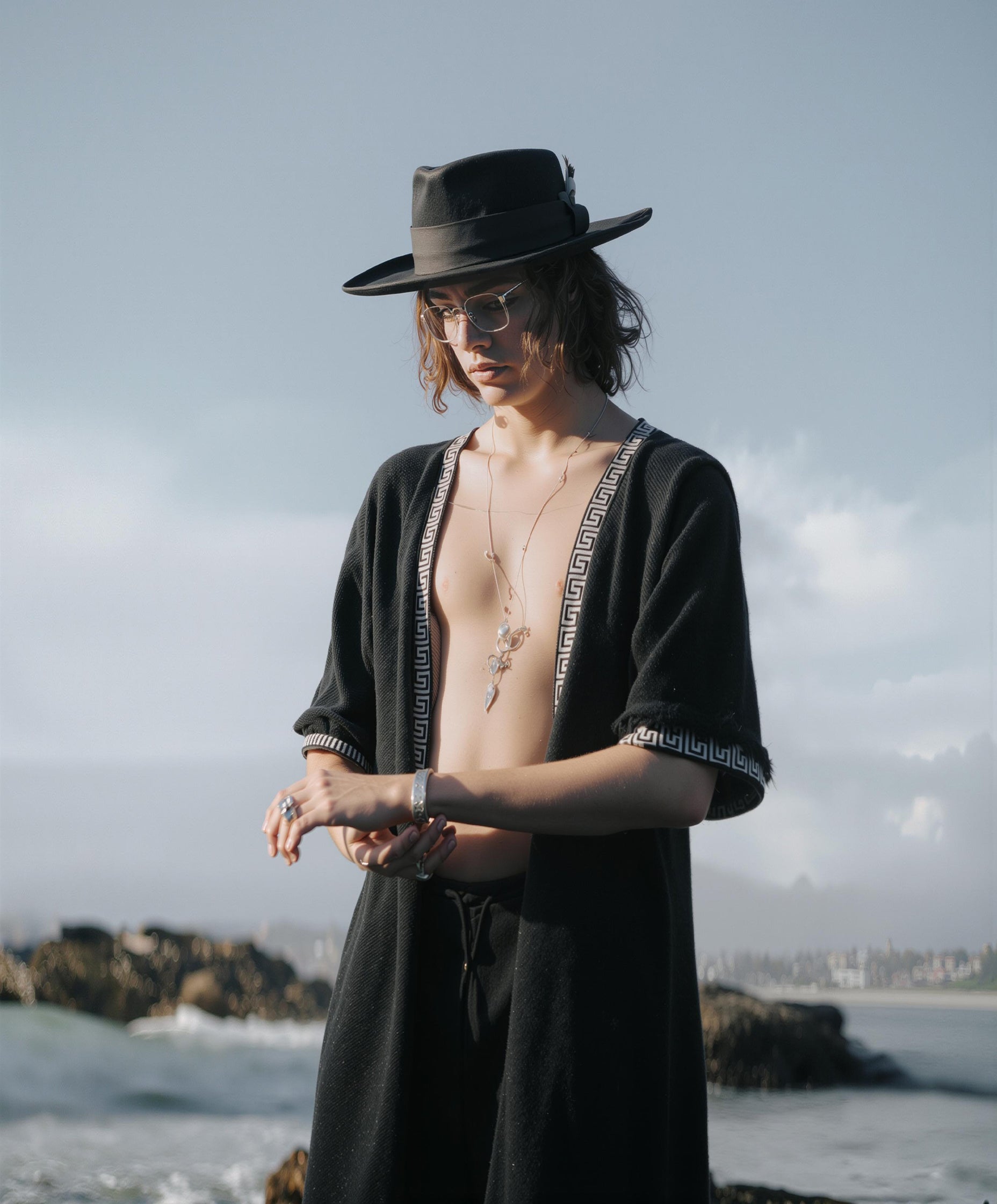 Yoru Black Cape Kimono