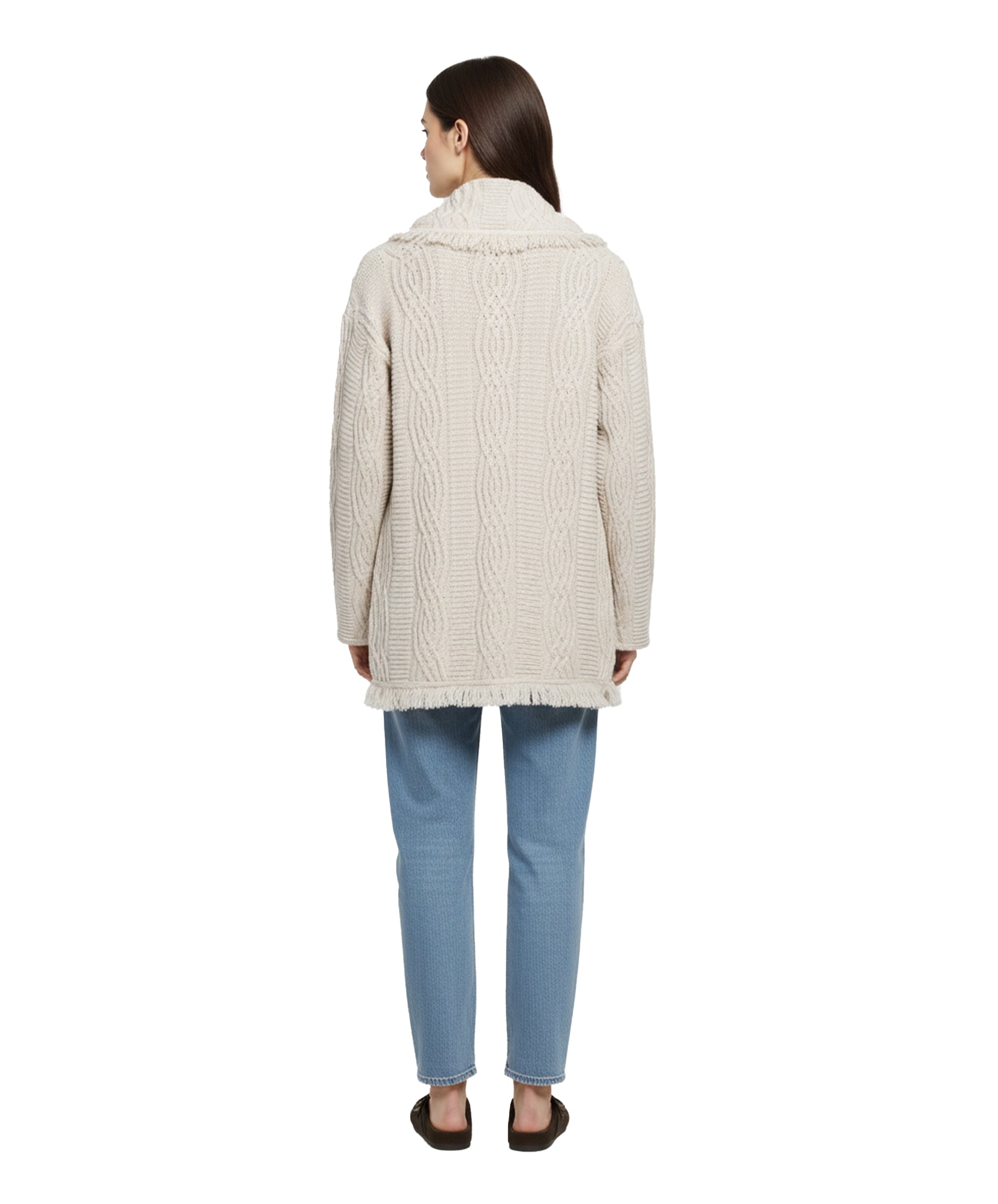 Solstice Ash White V-Neck Heritage Cardigan