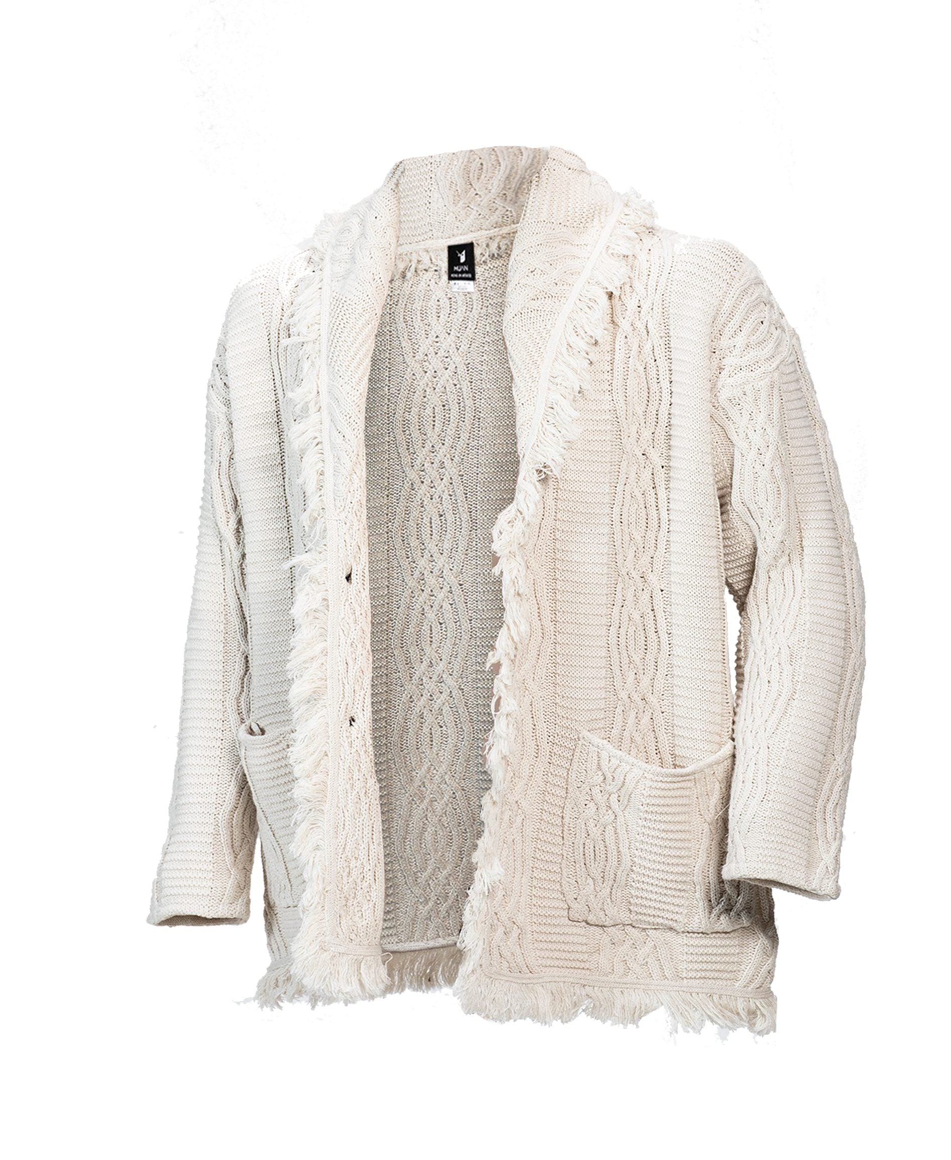 Solstice Ash White V-Neck Heritage Cardigan